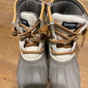 Sperry Gray and Tan Duck Boots Waterproof Insulated